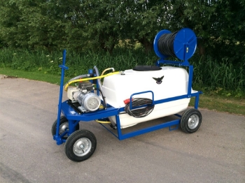 Afbeeldingen van Spuitwagen 1000T - Plunjerpomp P63 42l/min~50bar - Handhaspel 450 vast