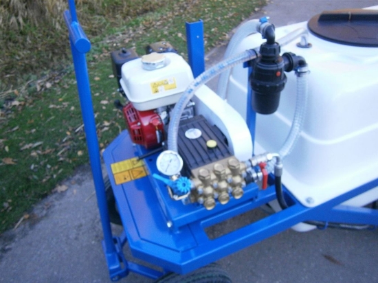 Afbeeldingen van Spuitwagen 400T - Honda GX160 + WS102 21 l/min~55bar - Veerhaspel Draaibaar